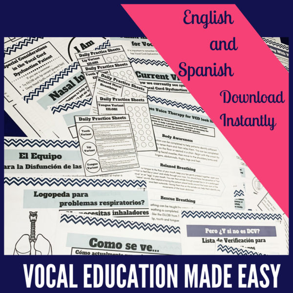 Vocal Cord Dysfunction VCD/PVFM Handouts for Speech Therapy – a tempo ...