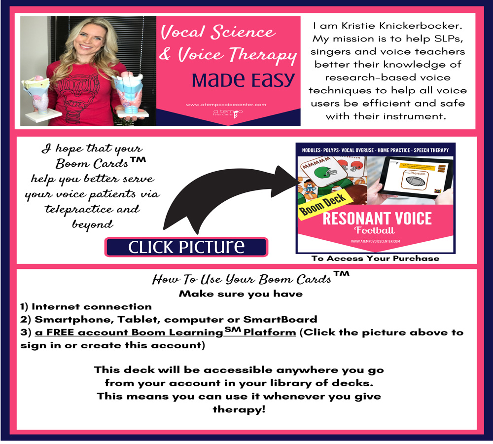 BOOM CARD™ DECK Resonant Voice Therapy Football for Speech Therapy Telepractice - Image 2