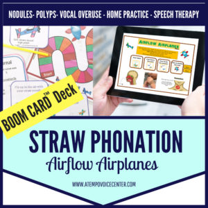BOOM CARD™ Voice Therapy Airflow Airplanes Straw Phonation for Speech Therapy