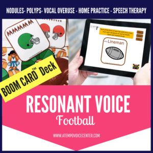 BOOM CARD™ DECK Resonant Voice Therapy Football for Speech Therapy Telepractice