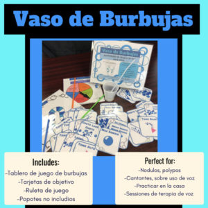 Vaso de Burbujas - Español/Spanish Cup Bubbles for Voice Therapy