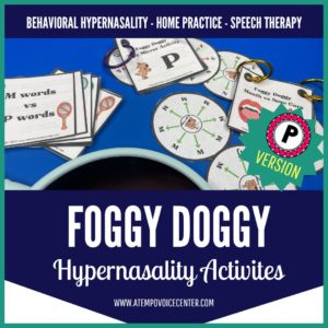 Foggy Doggy Hypernasality Activities "P" Version
